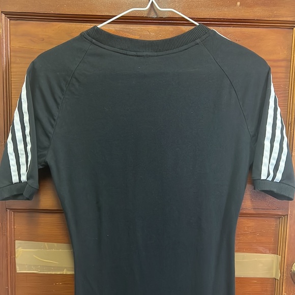 Adidas Black Long Bodycon Short Sleeve Dress - Picture 6 of 7
